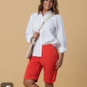 CHICO'S Siren Red Bermuda Shorts Inseam 7" Size 14 Chico Size 2.5